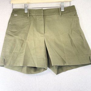 WHBM WHITE HOUSE BLACK MARKET Womens M Green 5" Shorts Stretch Comfort Pockets